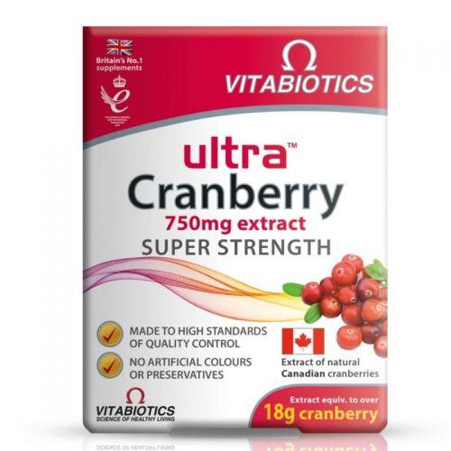 Vitabiotics Ultra Cranberry 750mg Extract 30 Tablets